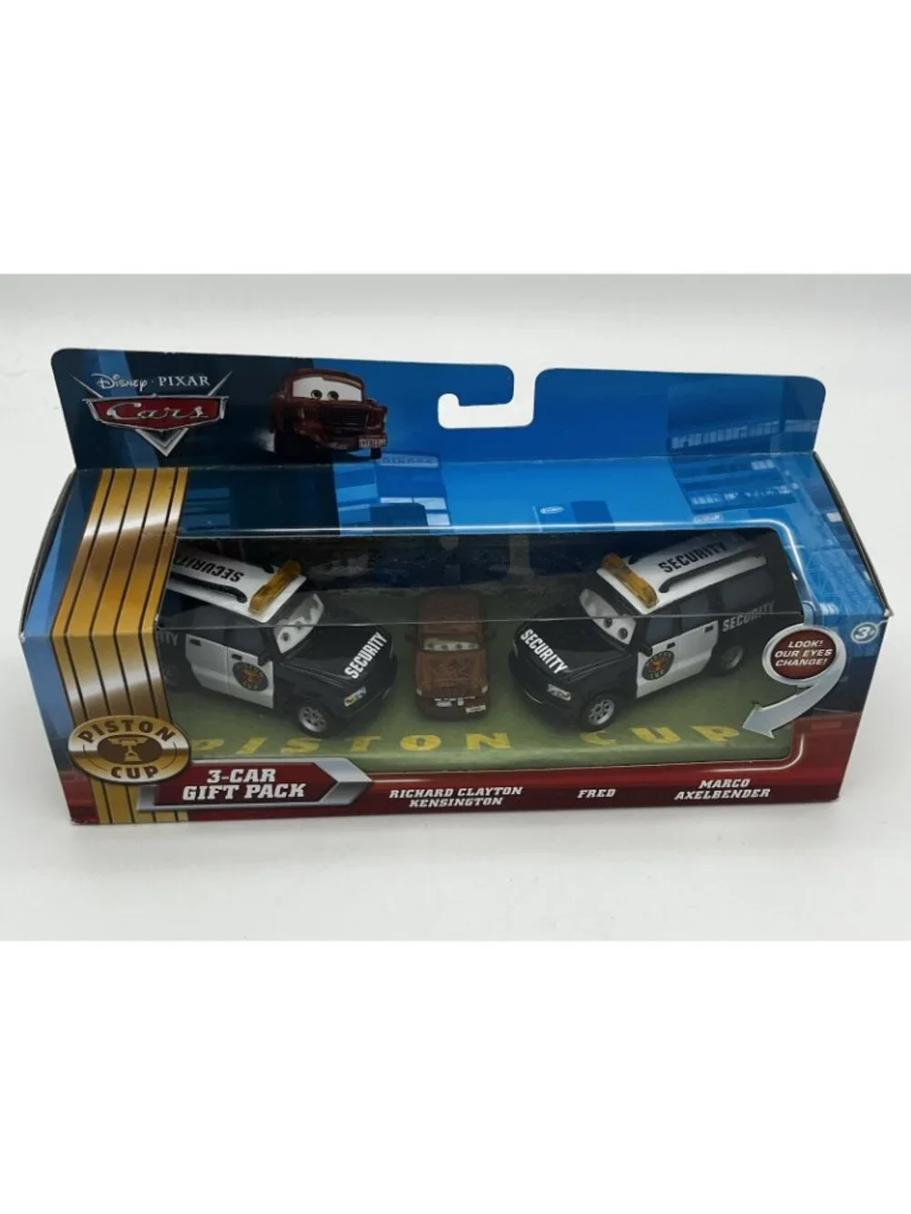 Disney Pixar Cars Piston Cup 3-Car Gift Pack Richard Fred Marco Eyes Change NEW